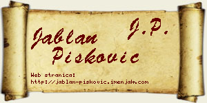 Jablan Pisković vizit kartica